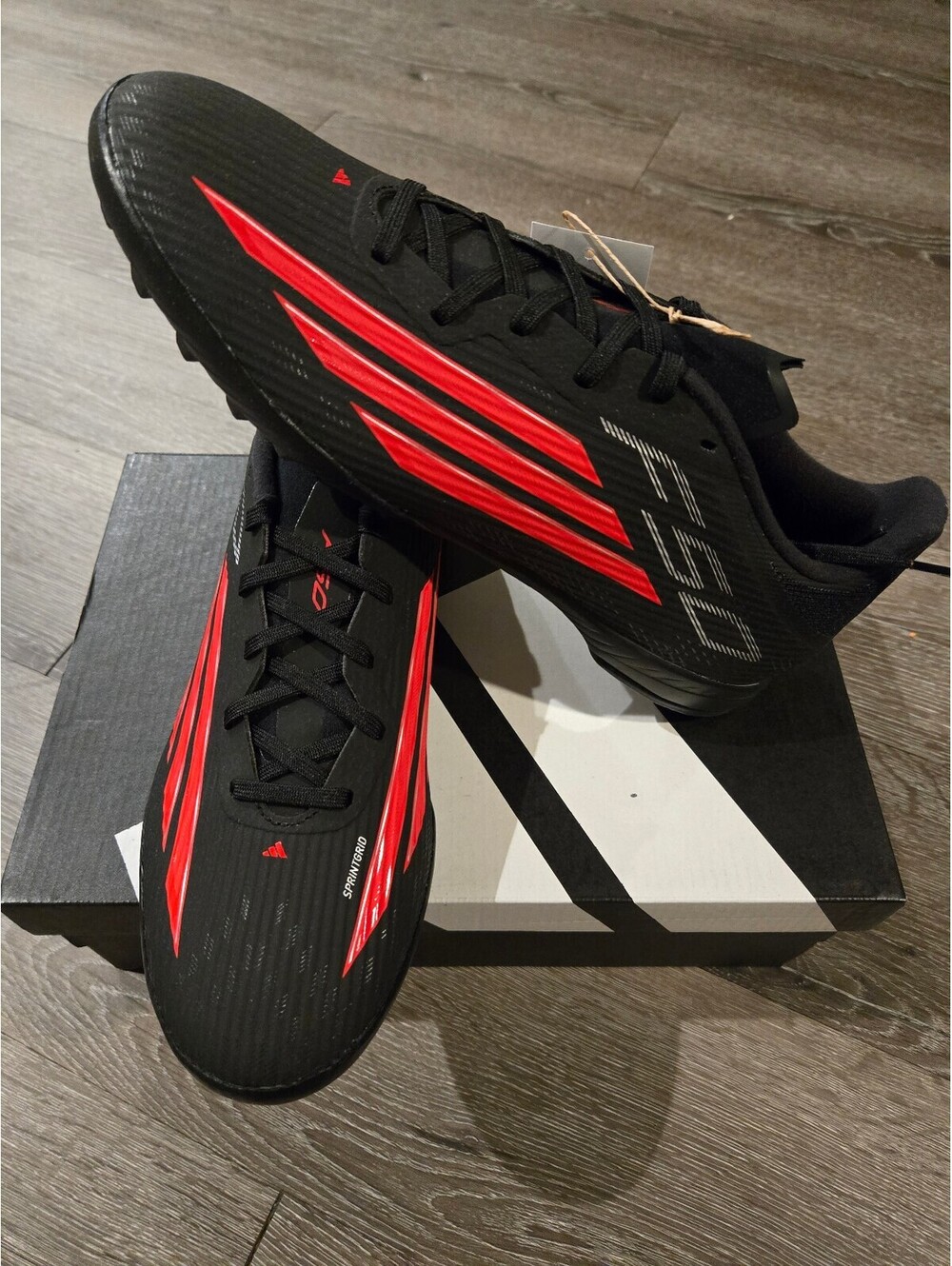 adidas F50 League TF Core Black Lucid Red Men's 9 Turf Soccer JR8977 NIB